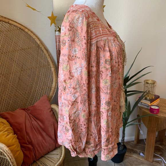 Scandal Italy Womens Peasant Blouse - Modern Boho Chic Top - Picture 6 of 10